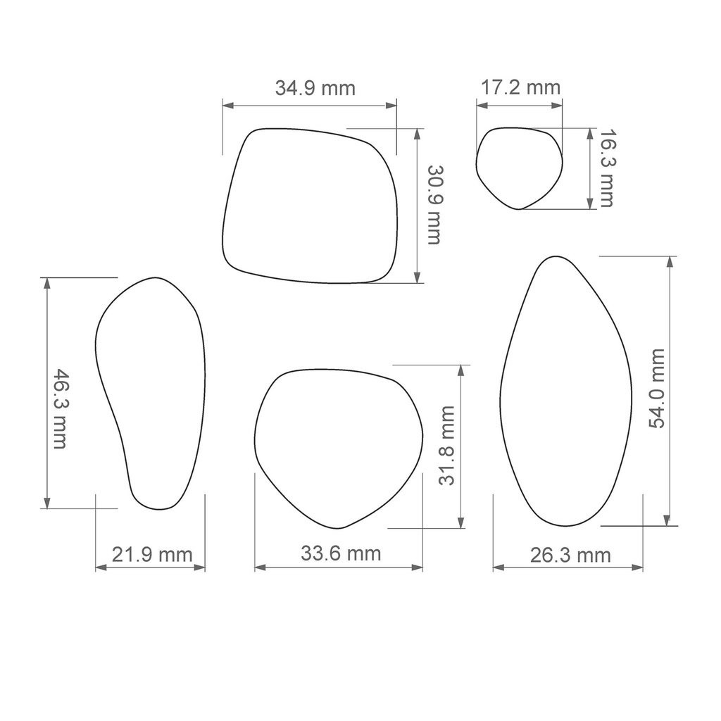 Organic Combo #6, Gemstone, Digital STL File For 3D Printing, Polymer Clay Cutter, Earrings, 5 different designs