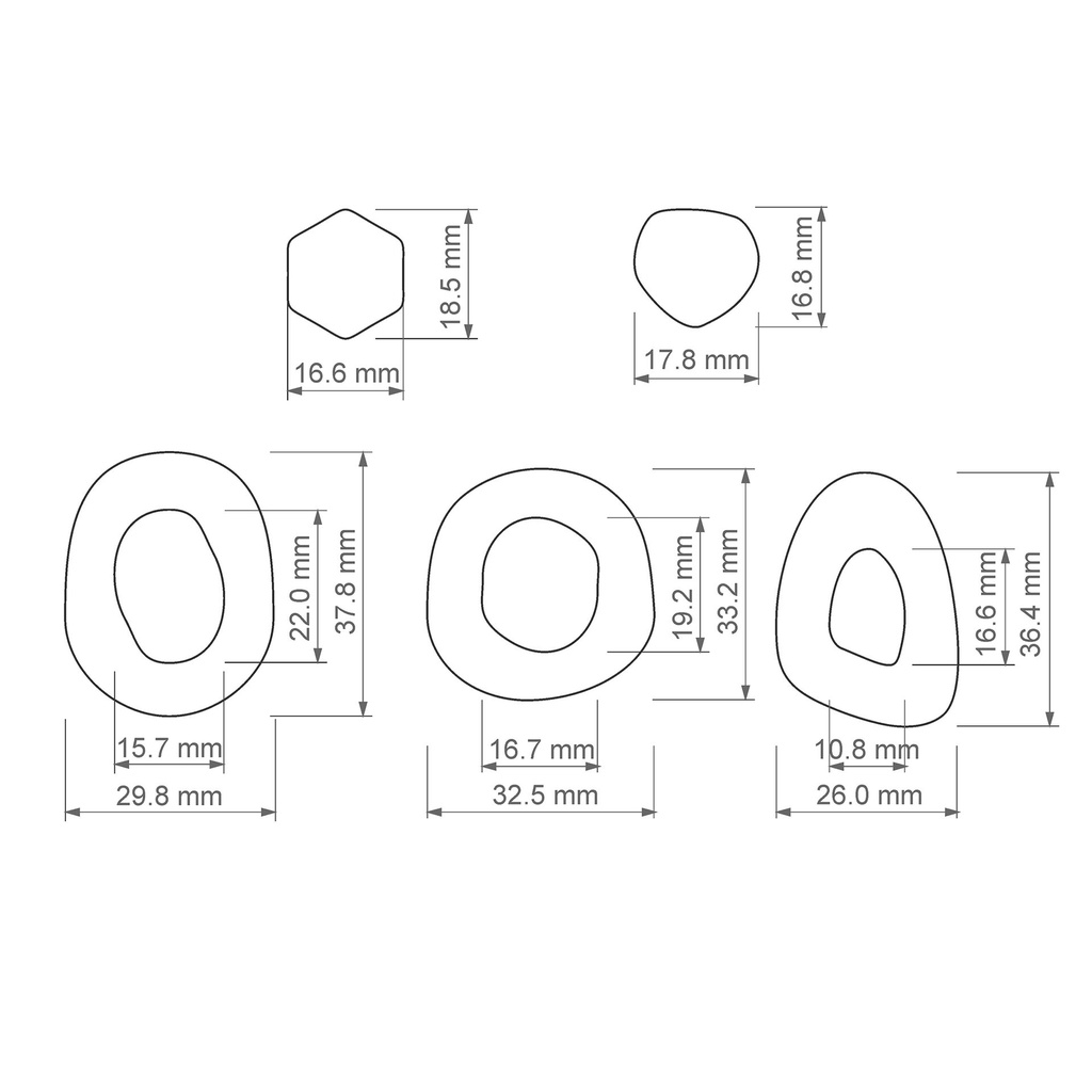 Organic Combo #7, Gemstone, Digital STL File For 3D Printing, Polymer Clay Cutter, Earrings, 5 different designs