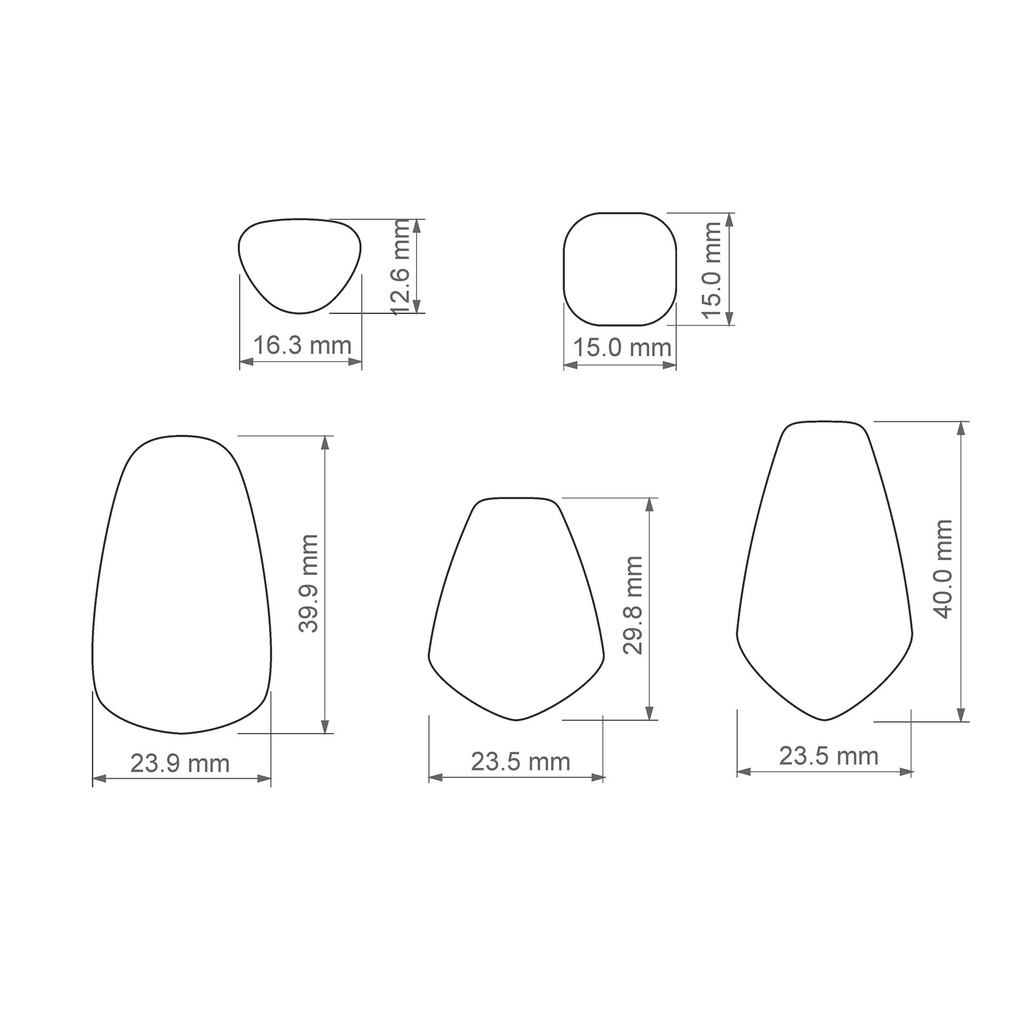 Organic Combo #8, Gemstone, Digital STL File For 3D Printing, Polymer Clay Cutter, Earrings, 5 different designs