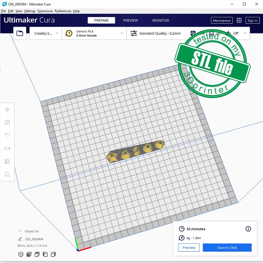 Polymer Clay Micro Cutter, Tiny Stud, Super Bundle # 4, Digital STL File For 3D Printing, Moon, Heart, Flower, Star, 5 different designs