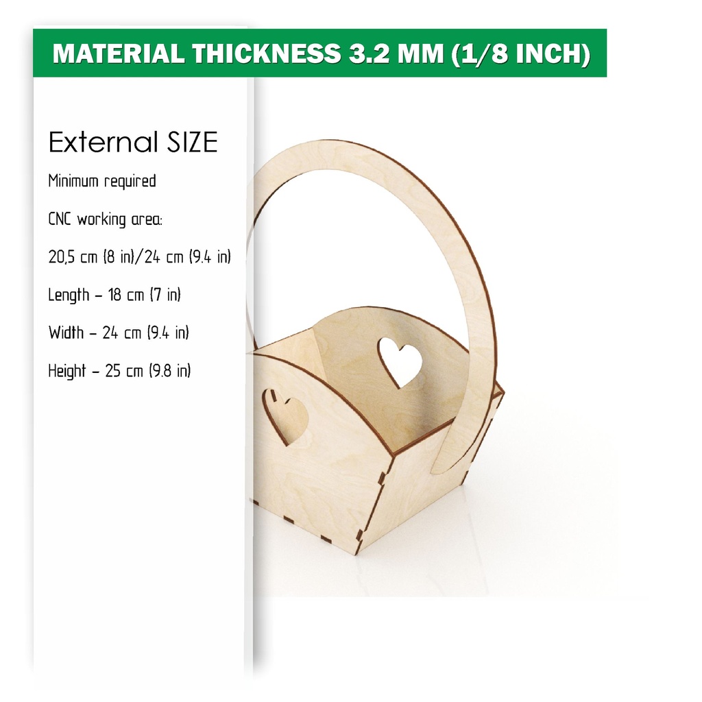 DXF, SVG files for laser Wooden basket, 2 different designs, box for Flowers, Petals, Easter, Wedding, Glowforge, Material 1/8'' (3.2 mm)