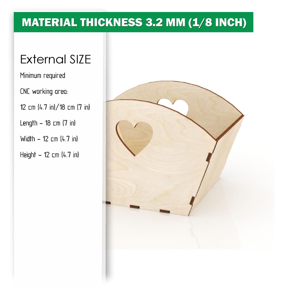 DXF, SVG files for laser Wooden basket, 2 different designs, box for Flowers, Petals, Easter, Wedding, Glowforge, Material 1/8'' (3.2 mm)