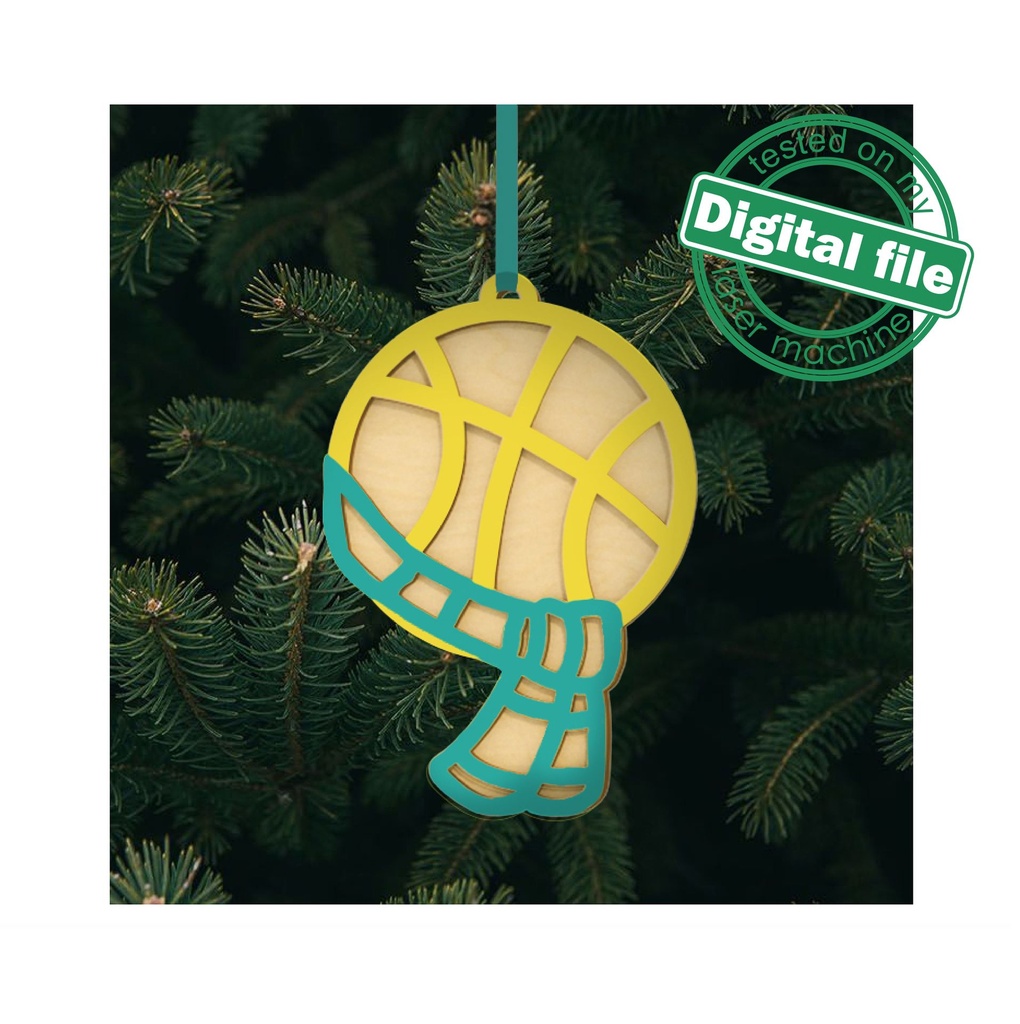 SVG, DXF files, 8 designs Christmas ornaments, Sport balls, Fan souvenirs, Cutout, Shape, Paint by Line, tree toys, DIY paint kit