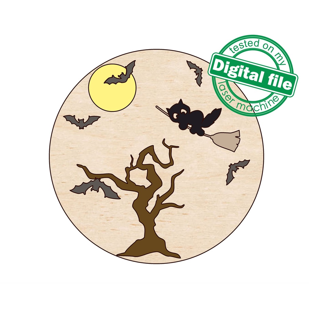 SVG, DXF, PDF Laser cut files Halloween, door hanger template Custom Wood  Sign, Round Backboard, Glowforge, Paint by Line, party decor idea |  StarlingSVG - Patterns, drawings, blueprints for CNC, Plotters, Polygraphy,