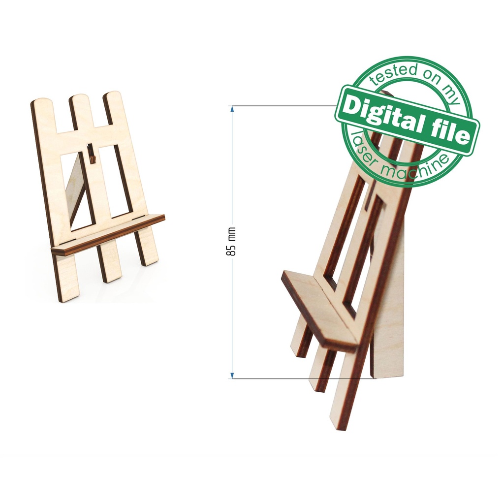 SVG, DXF, PDF Laser cut files Mini Easel Stand for Tiered Tray Decor, Two different design for Glowforge lasers, Material thickness 3.2 mm