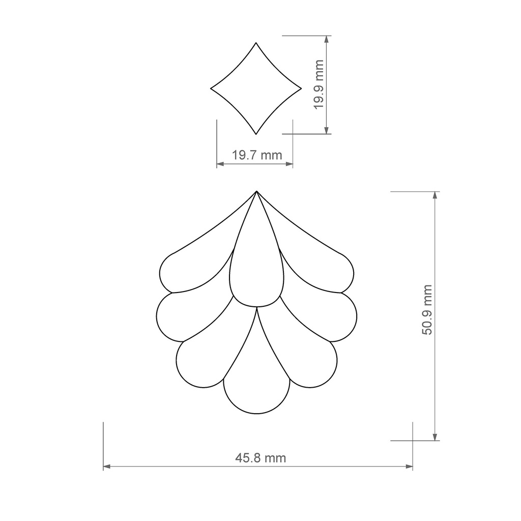 Scallop Flower Combo #3, Digital STL File For 3D Printing, Polymer Clay Cutter, Earrings, 2 different designs