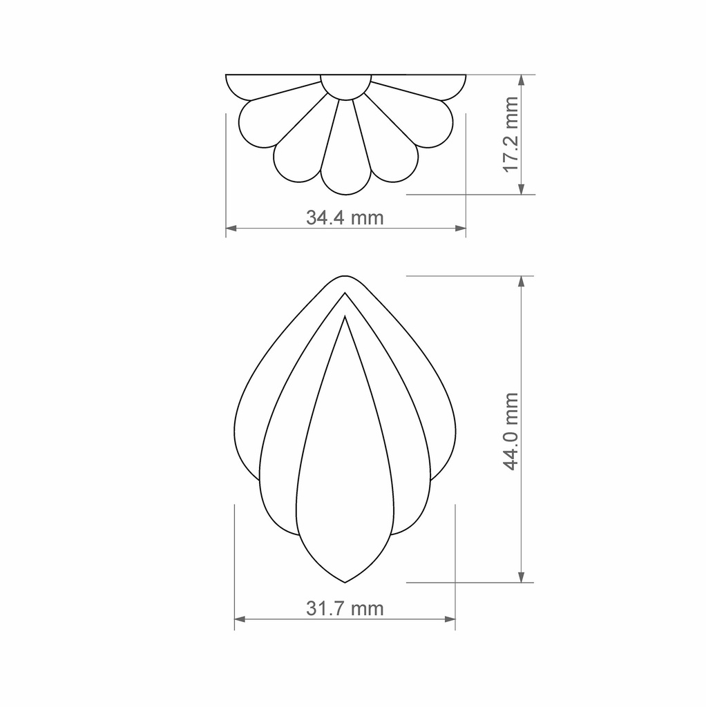 Scallop Flower Combo #9, Digital STL File For 3D Printing, Polymer Clay Cutter, Earrings, 2 different designs