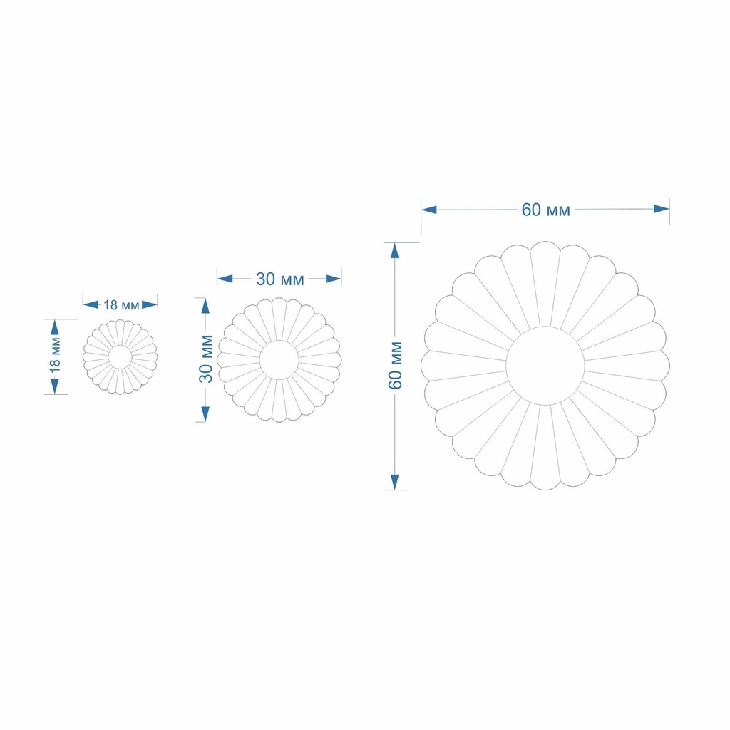 Scallop Flower, Chamomile and circle, Digital STL File For 3D Printing, Polymer Clay Cutter, Studs, Earrings, Cookie, sharp, strong edge