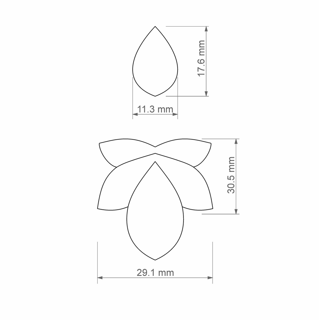 Scallop Flower Combo # 10 with drop, Digital STL File For 3D Printing, Polymer Clay Cutter, Earrings, 2 different designs