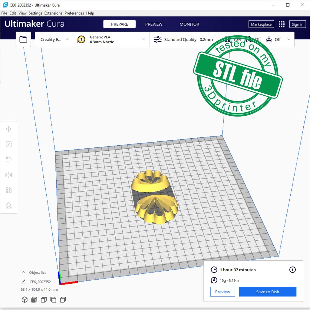 Scallop Flower Combo #1, Digital STL File For 3D Printing, Polymer Clay Cutter, Earrings, 2 different designs