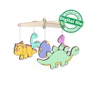 DXF, SVG files for laser baby mobile, Paint your own Dinos Nursery decor, Ready to paint, Kids craft and activity, Material 1/8'' (3.2 mm)