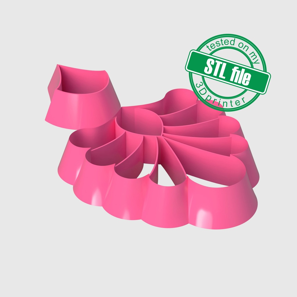 Scallop Flower Combo #12, Digital STL File For 3D Printing, Polymer Clay Cutter, Earrings, 2 different designs