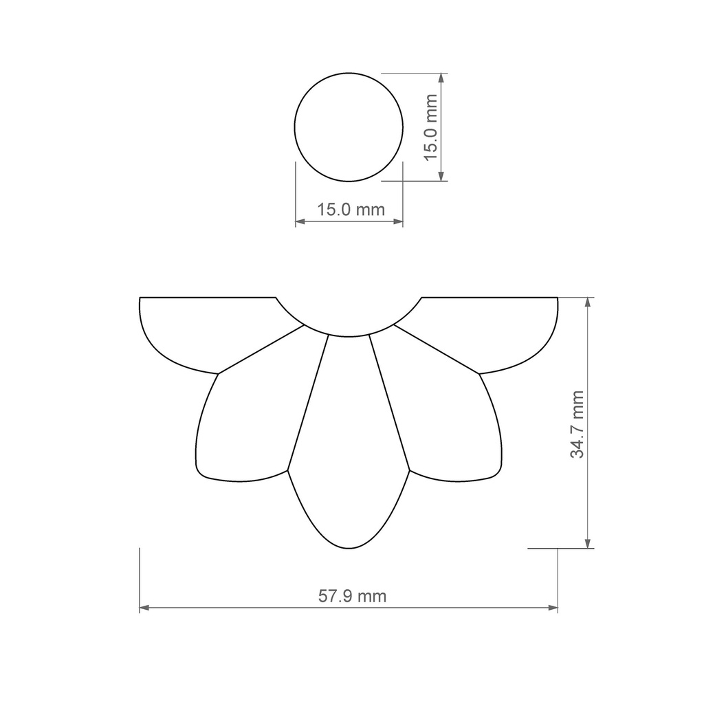Scallop Half Flower with Circe Combo #5, Digital STL File For 3D Printing, Polymer Clay Cutter, Earrings, 2 different designs