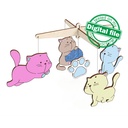 DXF, SVG files for laser baby mobile, Paint your own Kittens Nursery decor, Ready to paint, Kids craft and activity, Material 1/8'' (3.2 mm)