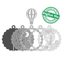 DXF, SVG files for laser Light-Up Multilayer Ornament, Home decor, Glowforge ready, Silhouette, Cricut, Nursery Decor, Air Balloon and Gears