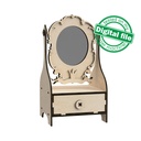 DXF, SVG files for laser Dressing table with mirror,female boudoir for applying makeup,Nursery decor,Princesse doll, Material 3.2 mm (1/8'')