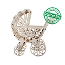 DXF, SVG files for laser Miniature baby doll carriage stroller, gift box, Baby Shower, Storage Box, Glowforge, Material 1/8'' (3.2 mm)