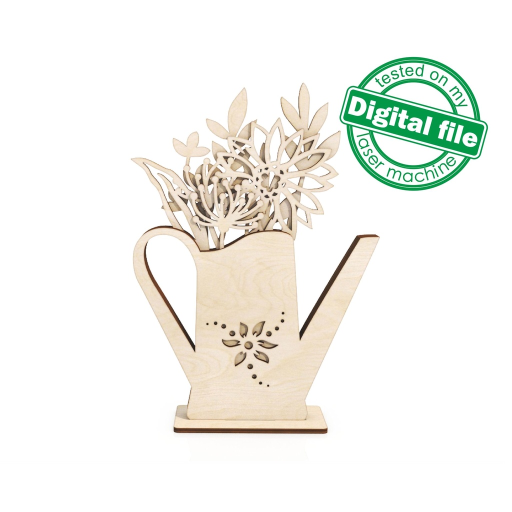 SVG, DXF Laser cut Multilayer Wedding decoration Vase with flowers, Shape,Paint by Line,Glowforge, Mother's day gift,Material 1/8'' (3.2 mm)