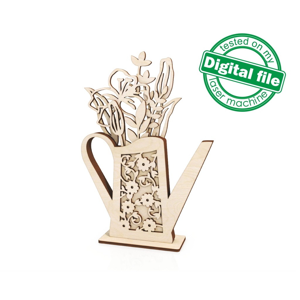 SVG, DXF Laser cut Multilayer Wedding decoration Vase with flowers, Shape,Paint by Line,Glowforge, Mother's day gift,Material 1/8'' (3.2 mm)