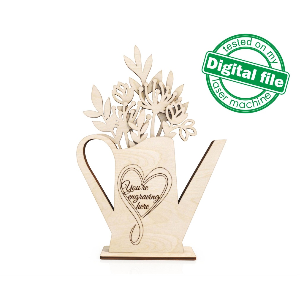 SVG, DXF Laser cut Multilayer Wedding decoration Vase with flowers, Shape,Paint by Line,Glowforge, Mother's day gift,Material 1/8'' (3.2 mm)