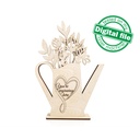 SVG, DXF Laser cut Multilayer Wedding decoration Vase with flowers, Shape,Paint by Line,Glowforge, Mother's day gift,Material 1/8'' (3.2 mm)