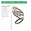 DXF, SVG files for laser Napkin ring, Wedding decor Monogram, Glowforge, Material thickness 1/8 inch (3.2 mm) (copy)