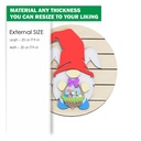 DXF, SVG files for laser Interchangeable Round Wood Sign Easter gnome with bunny ears, Cutout, Shape, Paint by Line, door hanger template