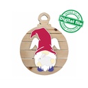 DXF, SVG files for laser Interchangeable Round Wood Sign Easter gnome with bunny ears, Cutout, Shape, Paint by Line, door hanger template