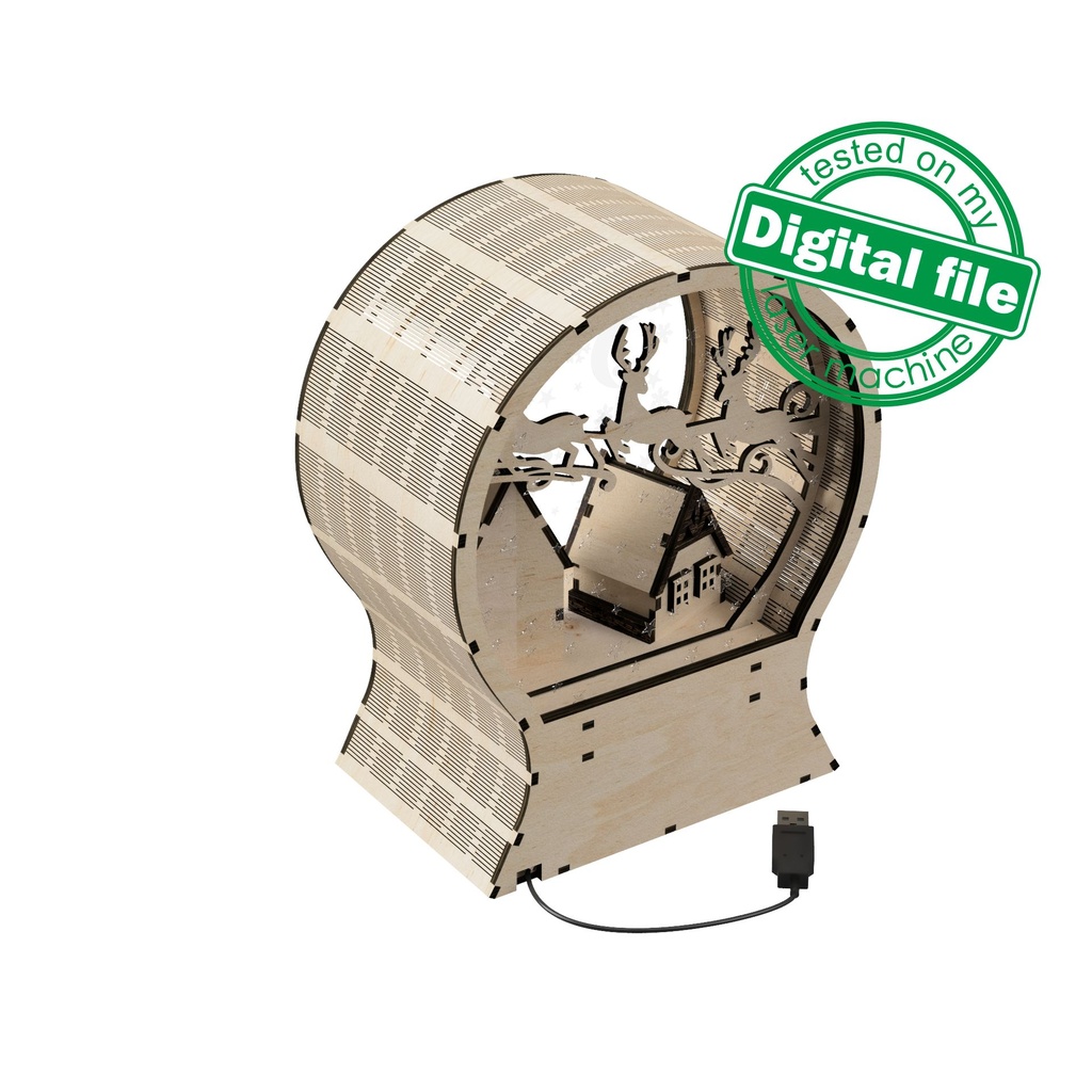 DXF files for laser Big snowball, Vector projects for Glowforge, svg Files, Commercial use, smart rgb led strip, Plywood or MDF 3mm