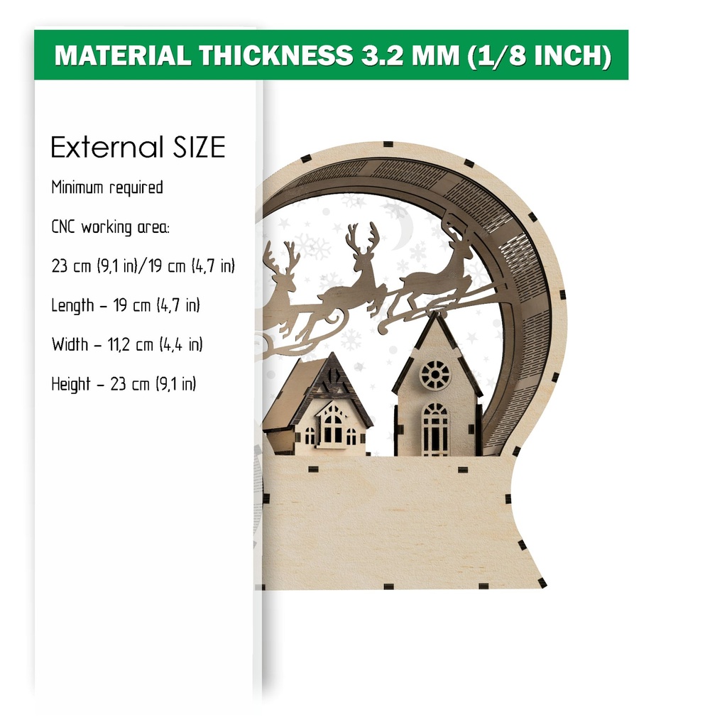 DXF files for laser Big snowball, Vector projects for Glowforge, svg Files, Commercial use, smart rgb led strip, Plywood or MDF 3mm