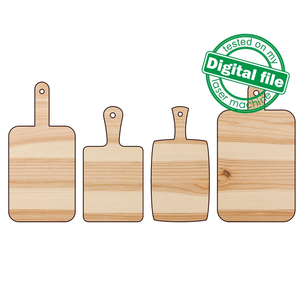 SVG, DXF, PDF Farmhouse Cutting Board, Boards for serving dishes, Wooden plate, Charcuterie Board Template with Handle, Files for Glowforge