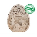 DXF, SVG files for laser Light box Egg Hunter, funny easter bunnies, Vector project, Glowforge, Material thickness 1/8 inch (3.2 mm)