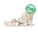DXF, SVG files for laser Christmas Openwork decorative sleigh, Candy bar, Glowforge, Material thickness 3.2 mm