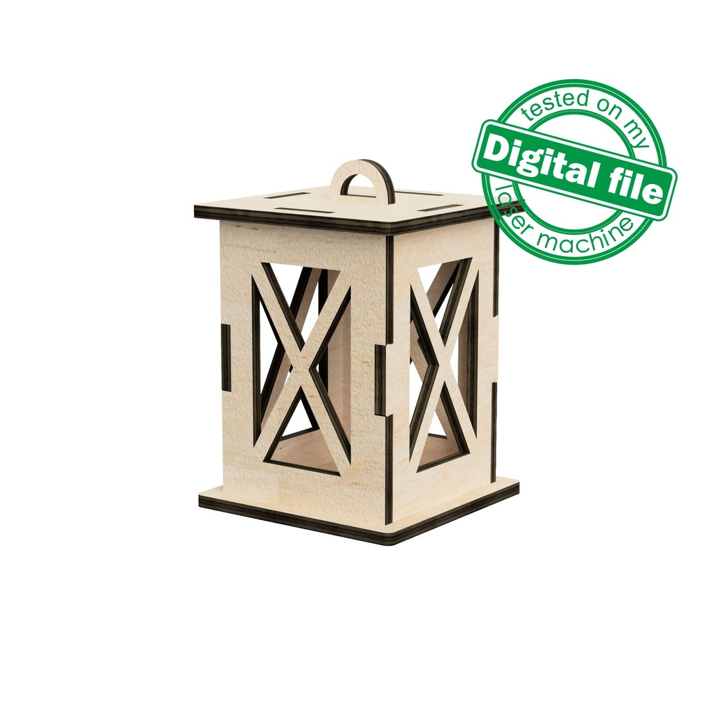 DXF, SVG files for laser Tiny tea light candle lantern 2 Different design, Vector projects, Glowforge, Material thickness 1/8 inch (3.2 mm)