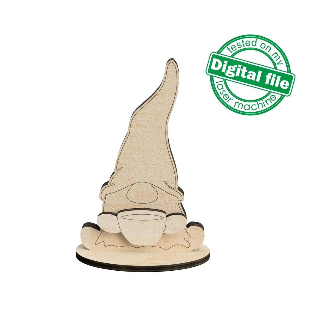 DXF, SVG files for laser Gnome Cutout, Shape, Paint by Line, Winter decor, Mantel decoration, Individual Arm Add-Ons