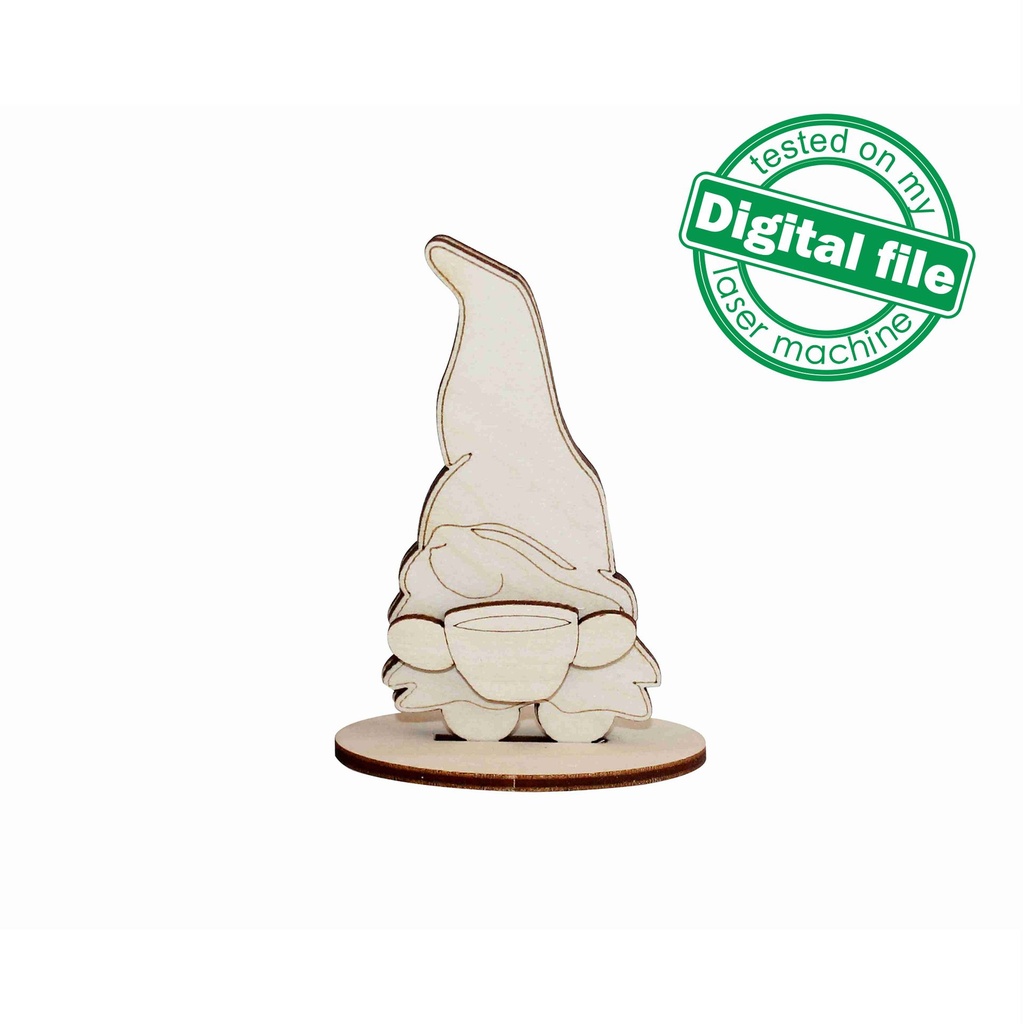 DXF, SVG files for laser Gnome Cutout, Shape, Paint by Line, Winter decor, Mantel decoration, Individual Arm Add-Ons