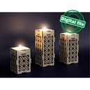 DXF, SVG files for laser Three candle holders,two options,carved ornament,openwork pattern,decoration of the center of the table,mantelpiece