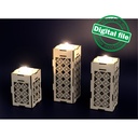 DXF, SVG files for laser Three candle holders,two options,carved ornament,openwork pattern,decoration of the center of the table,mantelpiece