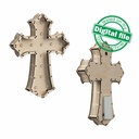 DXF, SVG files for laser Personalised Light Cross, Bethlehem star, Layered Ornament pattern, shadow box, Led lantern,Material 1/8'' (3.2 mm)