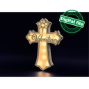 DXF, SVG files for laser Personalised Light Cross, Bethlehem star, Layered Ornament pattern, shadow box, Led lantern,Material 1/8'' (3.2 mm)