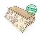 SVG, DXF, pdf Wooden carved wine box Snow with Snowflakes, Vector projects, Glowforge, Gift box, decor ideas, plywood or mdf 3.2 mm (1/8 in)