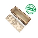 SVG, DXF, pdf Wooden carved wine box Snow with Snowflakes, Vector projects, Glowforge, Gift box, decor ideas, plywood or mdf 3.2 mm (1/8 in)