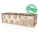 SVG, DXF, pdf Wooden carved wine box Snow with Snowflakes, Vector projects, Glowforge, Gift box, decor ideas, plywood or mdf 3.2 mm (1/8 in)