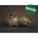 DXF, SVG files for laser Light-Up Bethlehem star, Nativity scene baby jesus, Christmas Ornament, Glowforge, Layered Ornament pattern