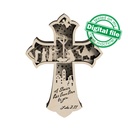 DXF, SVG files for laser Light Cross A Savior has born to you, Christmas Ornament, Glowforge, Layered Ornament pattern