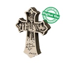 DXF, SVG files for laser Light Cross A Savior has born to you, Christmas Ornament, Glowforge, Layered Ornament pattern