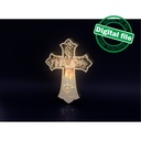 DXF, SVG files for laser Light Cross A Savior has born to you, Christmas Ornament, Glowforge, Layered Ornament pattern