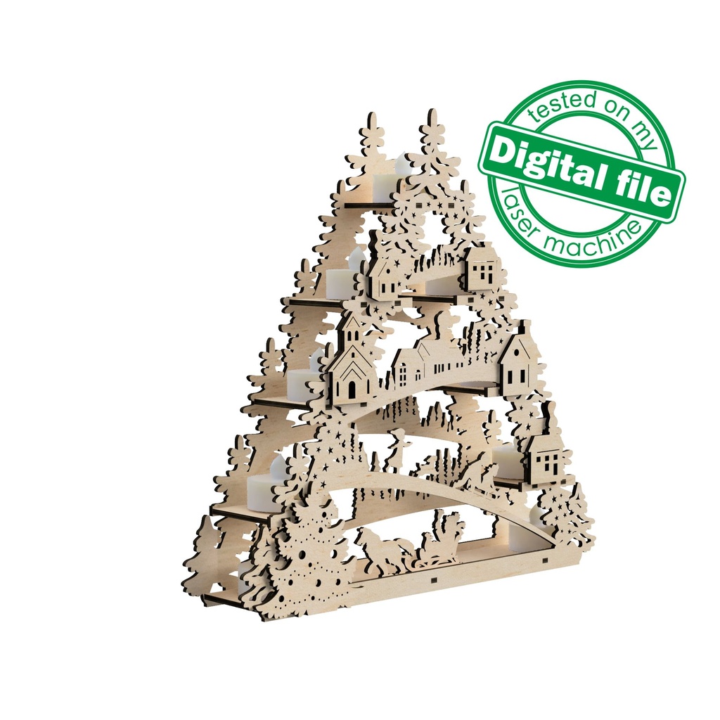 DXF, SVG files for laser Tea Candle holders, Centerpiece Tree, Light-up ...