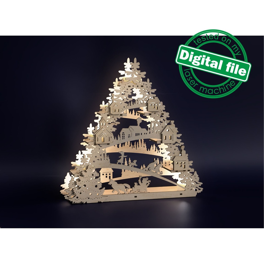 DXF, SVG files for laser Tea Candle holders, Centerpiece Tree, Light-up ...