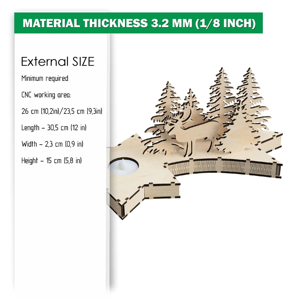 DXF, SVG files for laser Wooden Bethlehem star, Tealight candle holder, Glowforge, Material thickness 1/8 inch (3.2 mm)